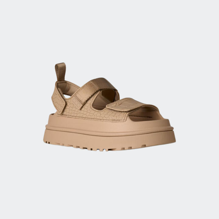 UGG Women's GoldenGlow Embossed | סנדל בז UGG גולדנגלואו אמבוסד לנשים