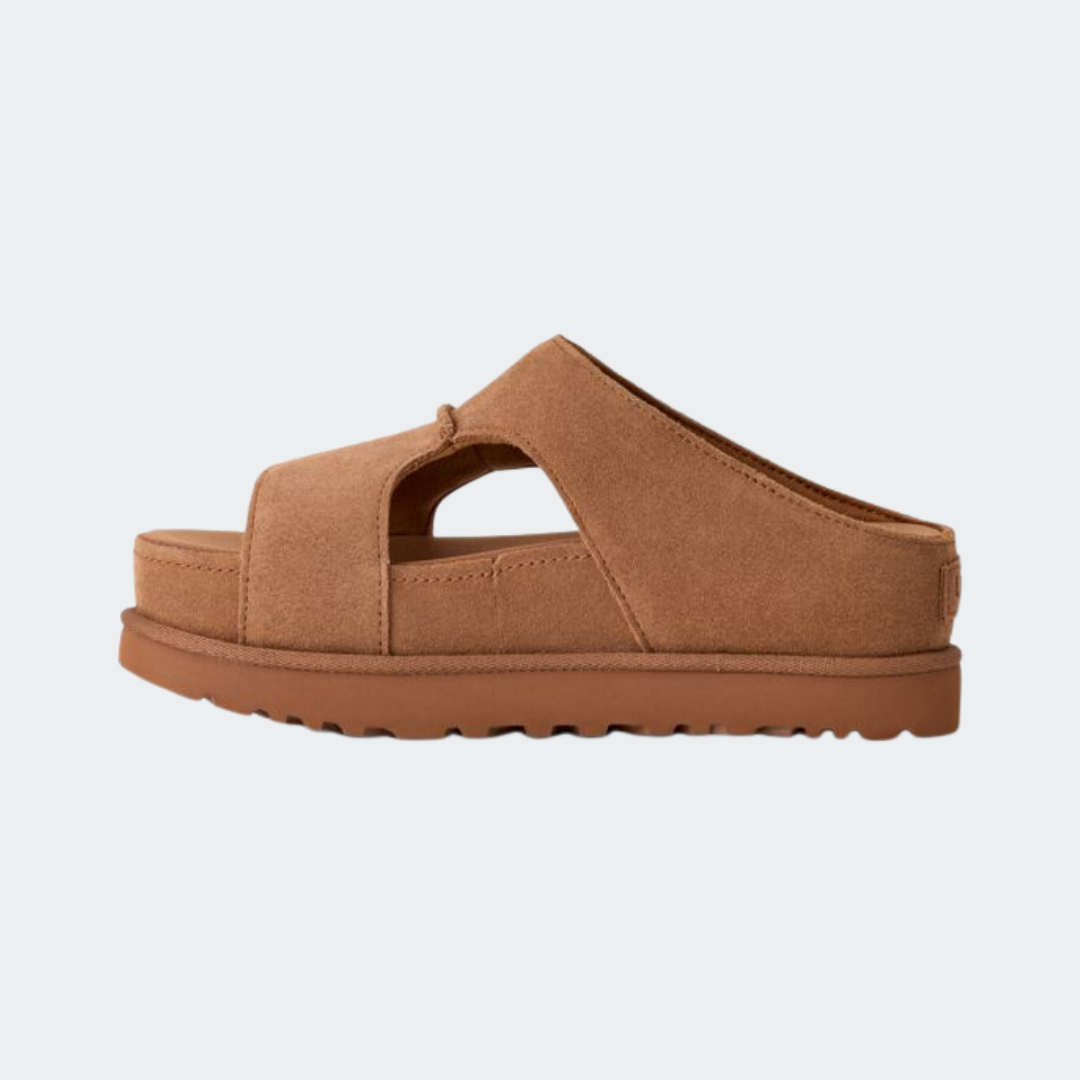 Goldenstar Hi Cutout Slide Sandal CHE Women | סנדל גולדנסטאר היי קאט אאוט סלייד חום לנשים