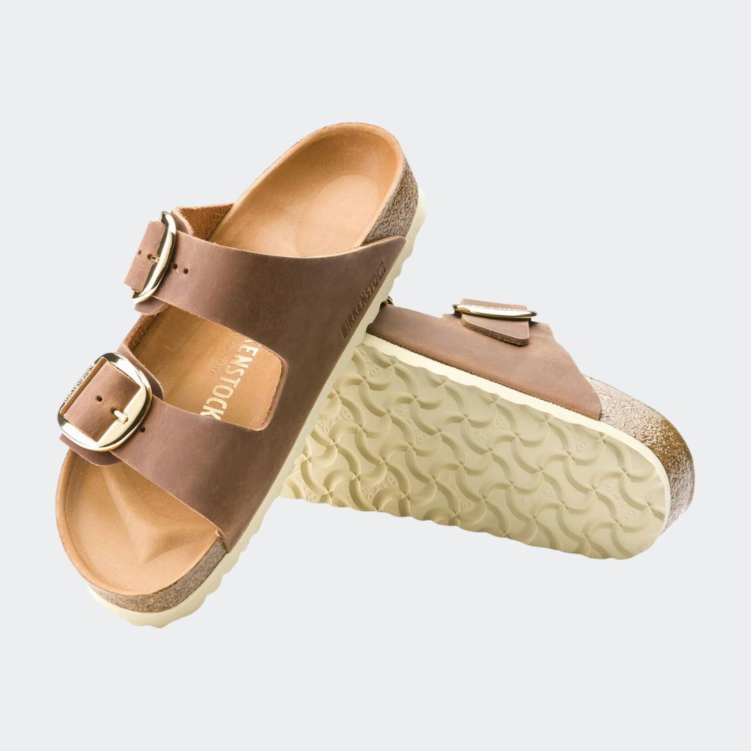 בירקנשטוק כפכפי אריזונה לנשים| Birkenstock Arizona Antik Brown Big Buckel Cognac