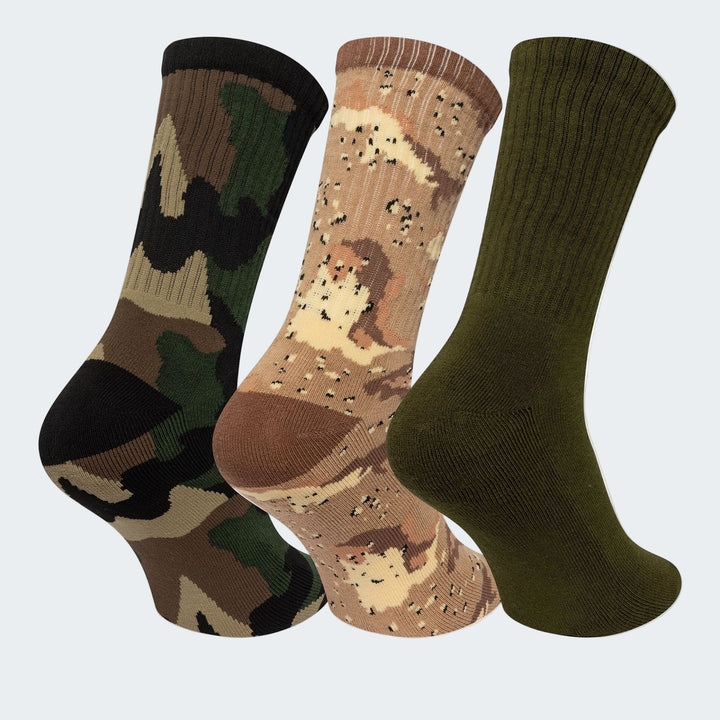 NE CAMO CREW SOCKS 3PK