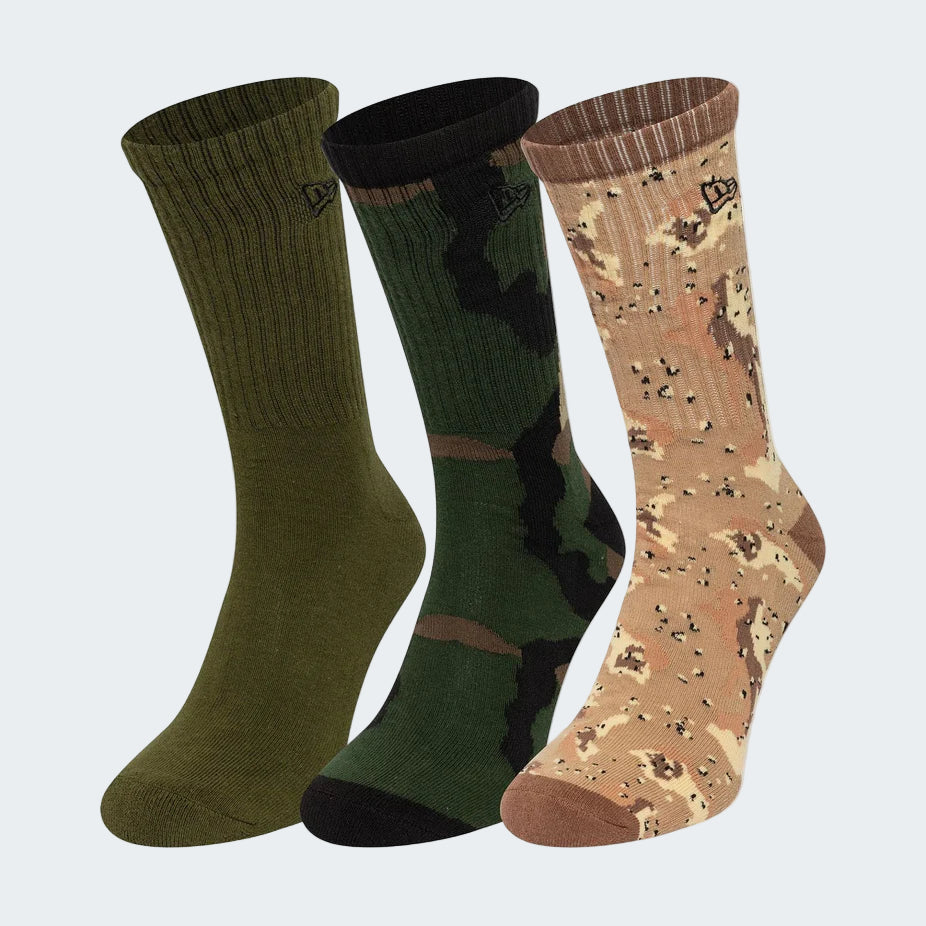 NE CAMO CREW SOCKS 3PK