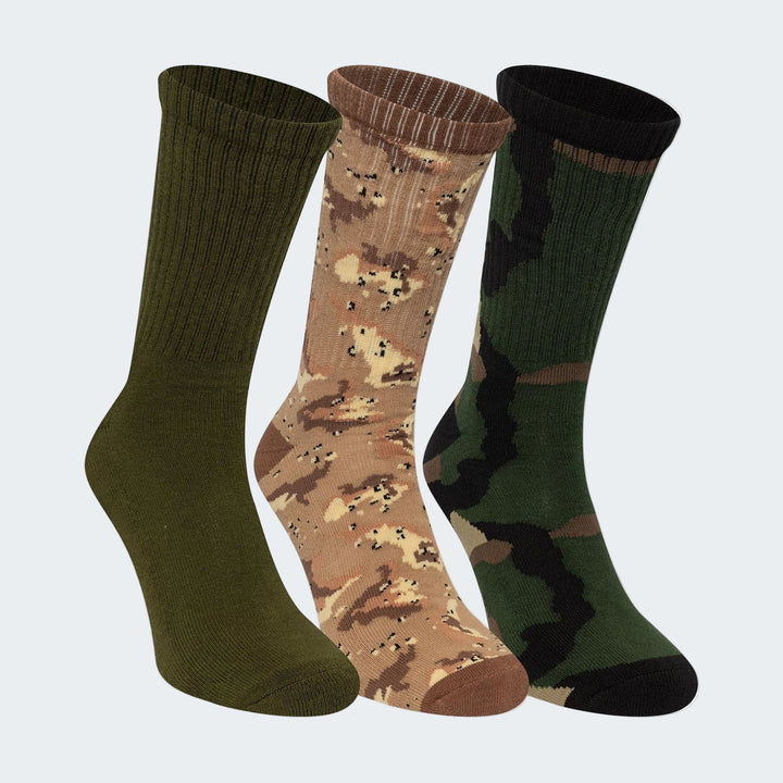NE CAMO CREW SOCKS 3PK