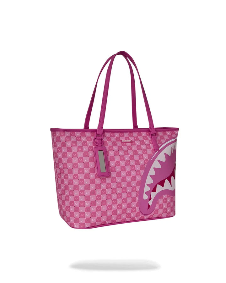 PINK NEW CHECK FACES TOTE