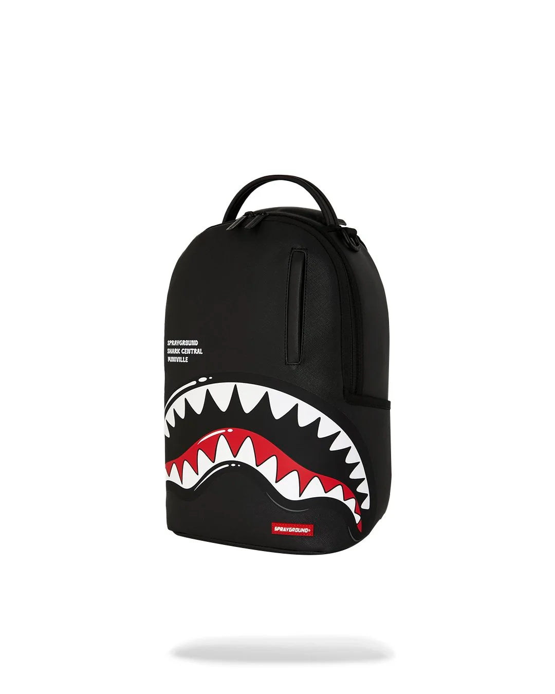 SHARK CENTRAL BLACK EMBROIDERED SHARK BACKPACK
