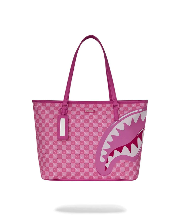 PINK NEW CHECK FACES TOTE