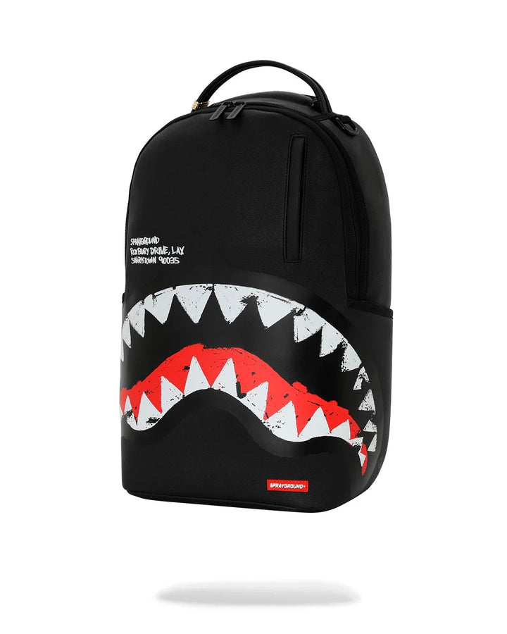 SHARK CENTRAL BLACK EMBROIDERED SHARK BACKPACK