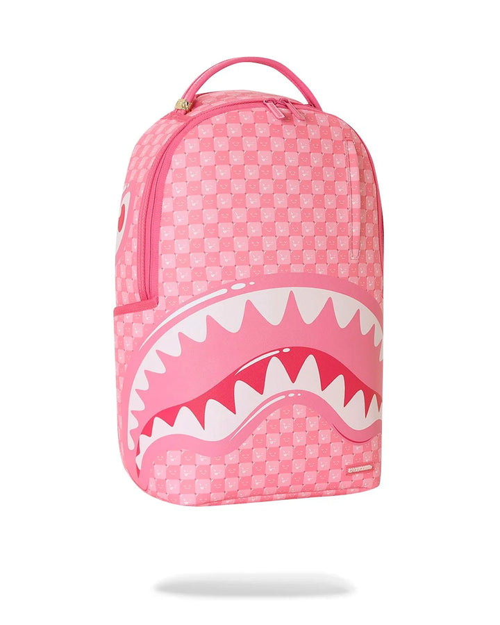 PINK NEW CHECK FACES BACKPACK