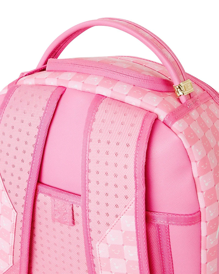 PINK NEW CHECK FACES BACKPACK
