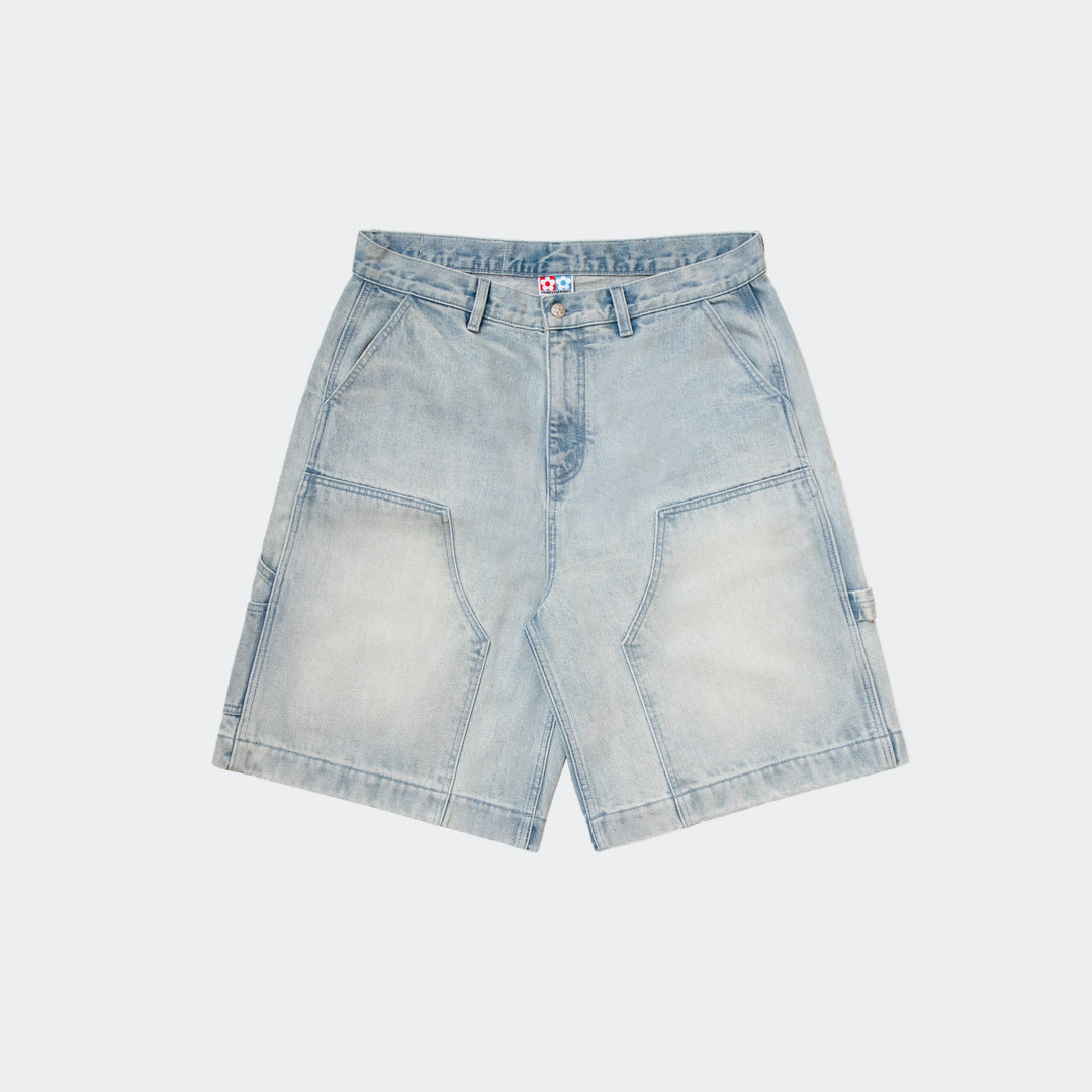 PATCHWORK DENIM SHORTS