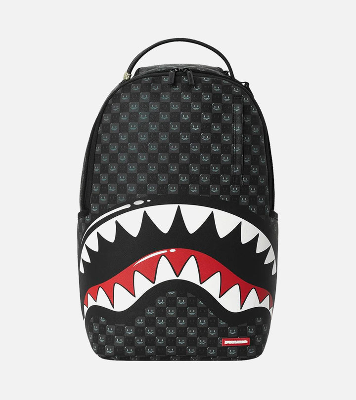 SHARKS IN PARIS WTF BUBBLY BLACK CHECK BACKPACK