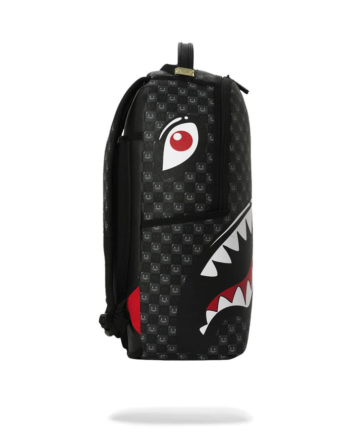 SHARKS IN PARIS WTF BUBBLY BLACK CHECK BACKPACK