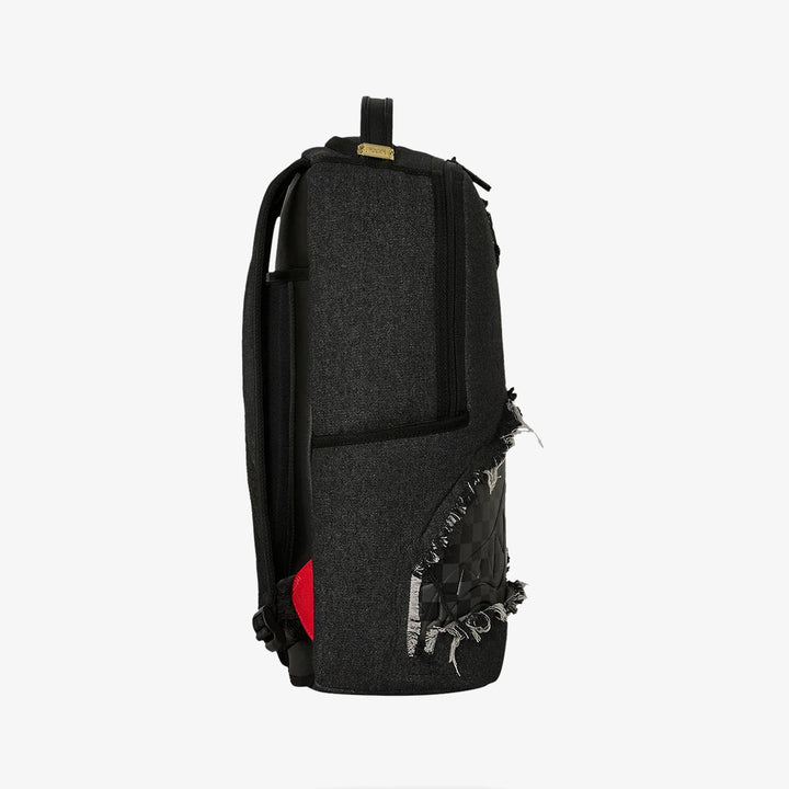 BLACK DENIM TEAR SHARK BACKPACK