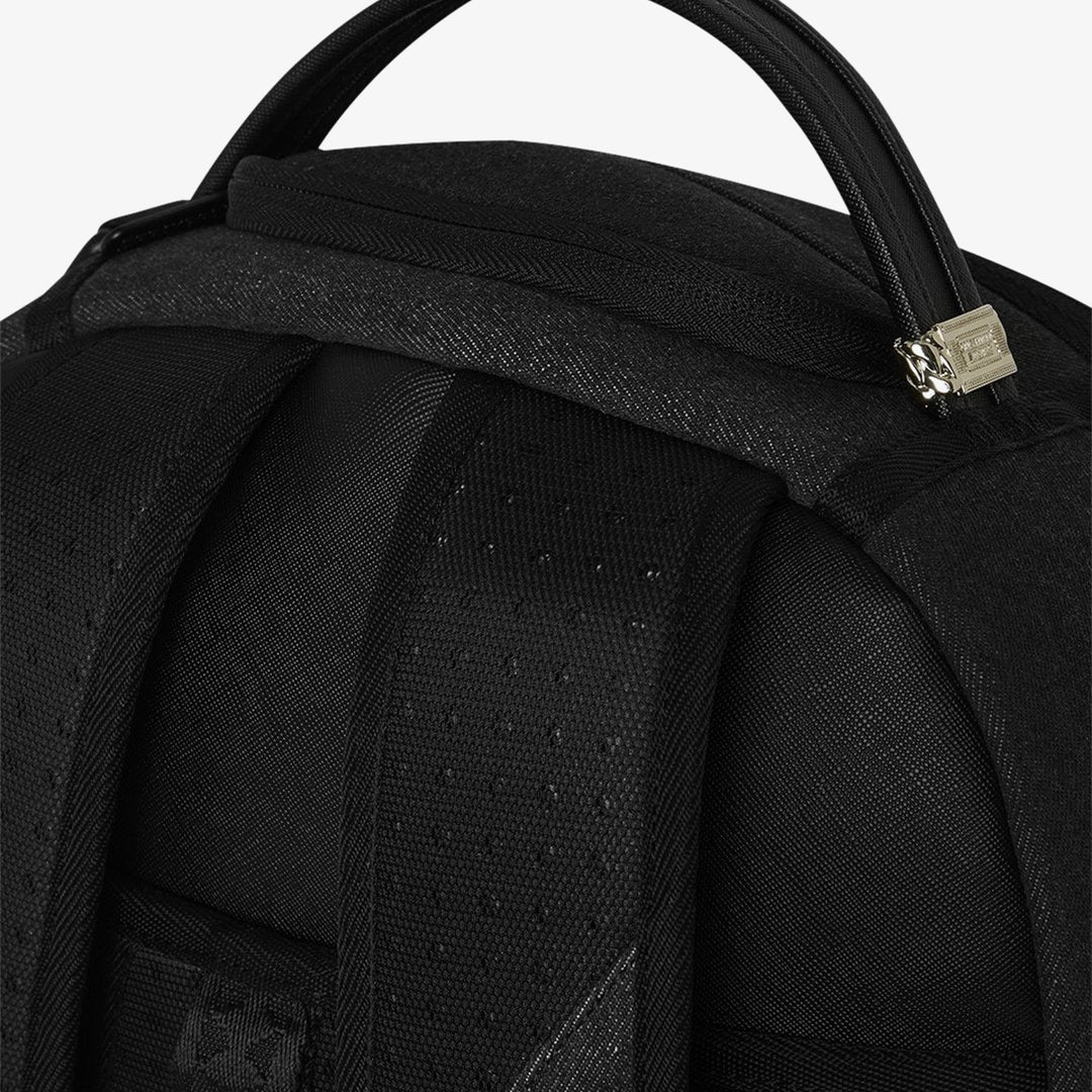 BLACK DENIM TEAR SHARK BACKPACK