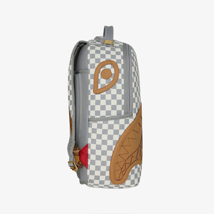 EMBOSSED CREAM CHECK BACKPACK