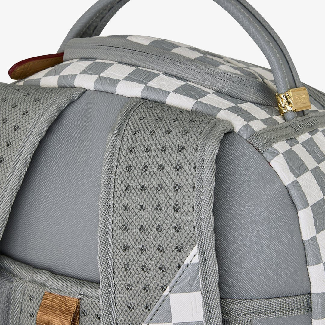 EMBOSSED CREAM CHECK BACKPACK