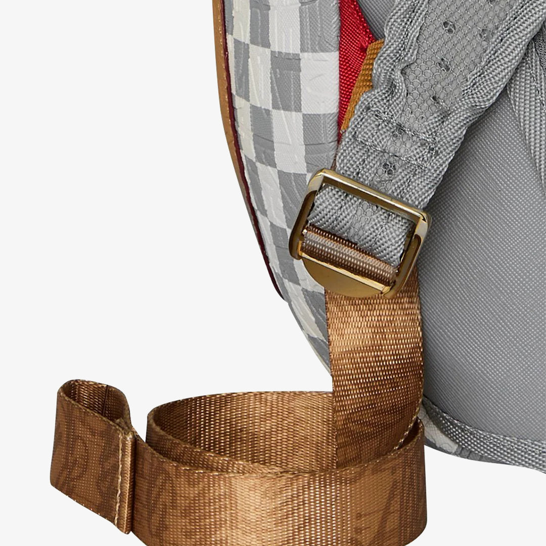 EMBOSSED CREAM CHECK BACKPACK