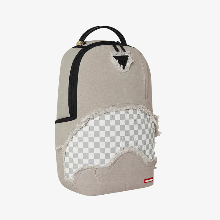 CREAM DENIM TEAR SHARK BACKPACK