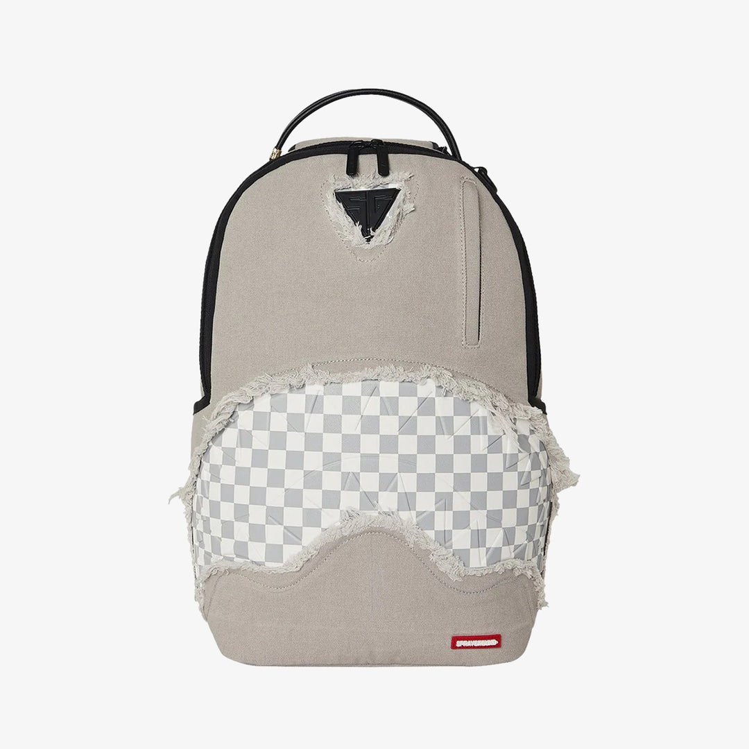 CREAM DENIM TEAR SHARK BACKPACK