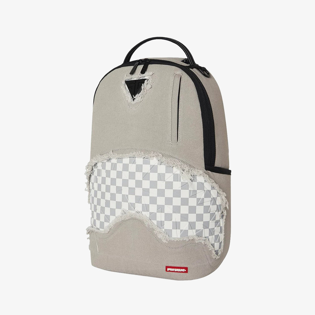 CREAM DENIM TEAR SHARK BACKPACK