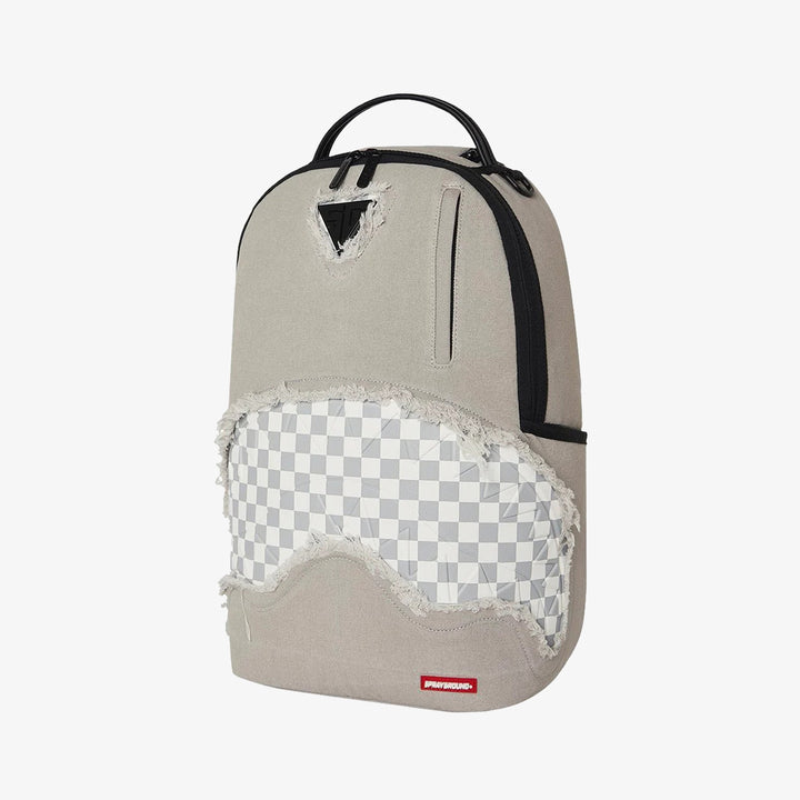CREAM DENIM TEAR SHARK BACKPACK