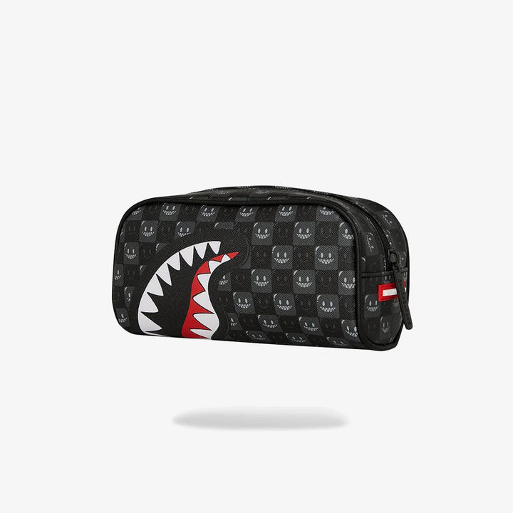 SHARKS IN PARIS WTF BUBBLY BLACK CHECK POUCH