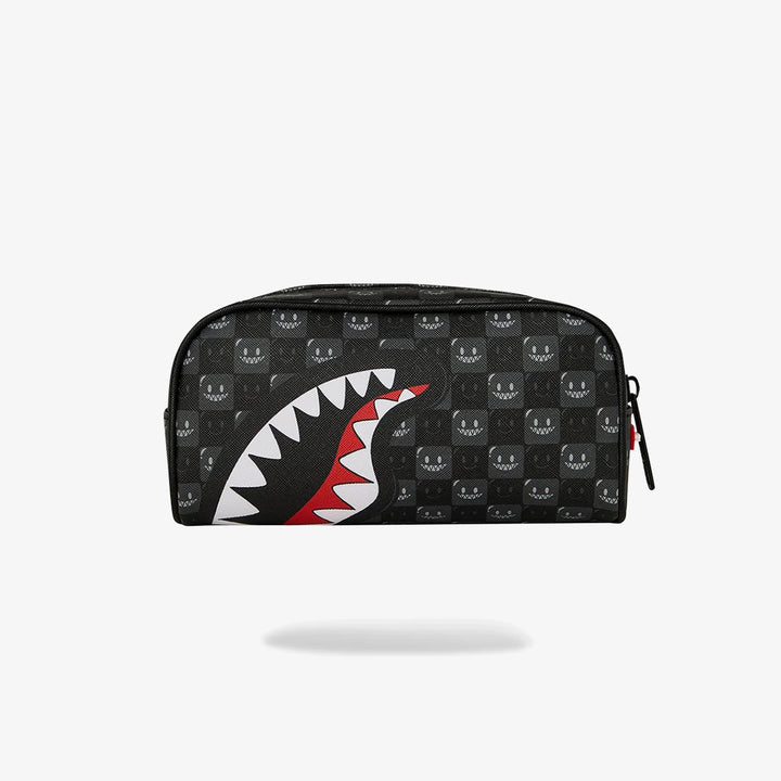 SHARKS IN PARIS WTF BUBBLY BLACK CHECK POUCH