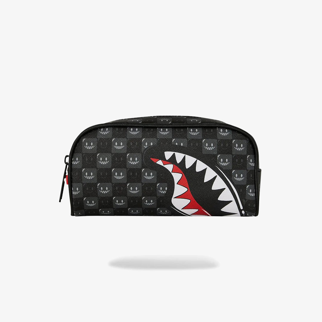 SHARKS IN PARIS WTF BUBBLY BLACK CHECK POUCH