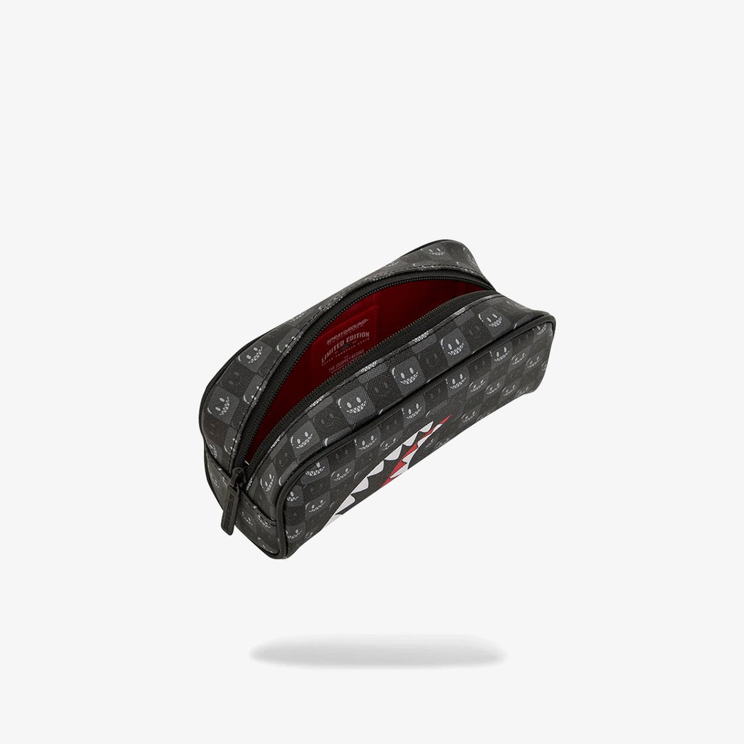 SHARKS IN PARIS WTF BUBBLY BLACK CHECK POUCH