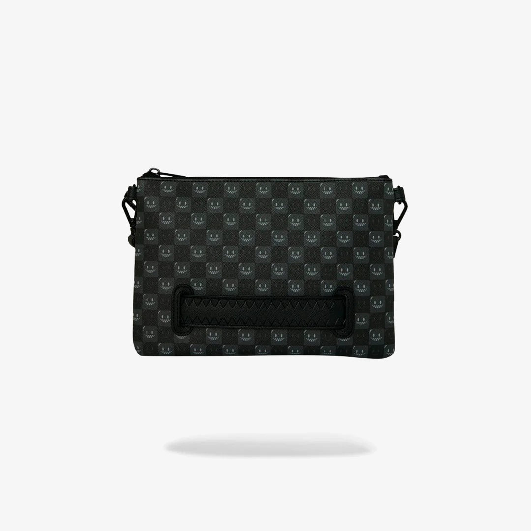 SHARKS IN PARIS WTF BUBBLY BLACK CHECK CROSSOVER CLUTCH