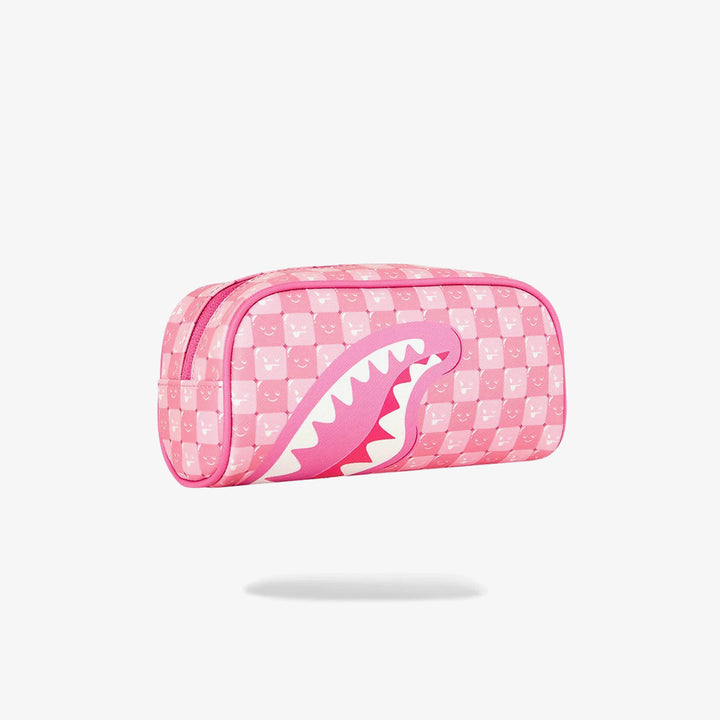 PINK NEW CHECK FACES POUCH