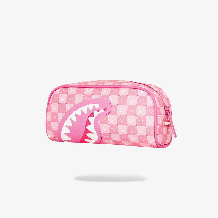 PINK NEW CHECK FACES POUCH