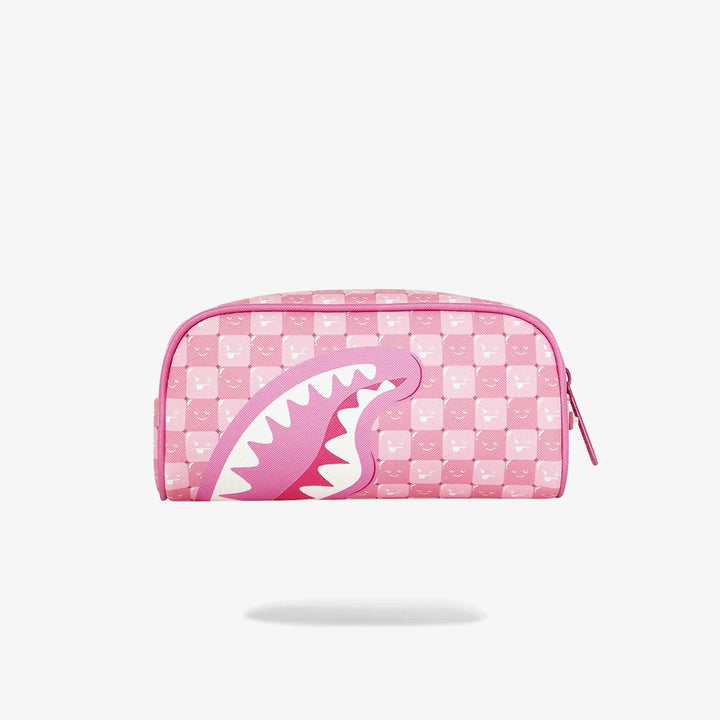 PINK NEW CHECK FACES POUCH