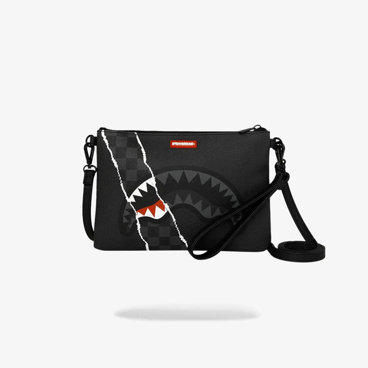 CENTER RIP REVEALING GRAY CHECK CROSSOVER CLUTCH