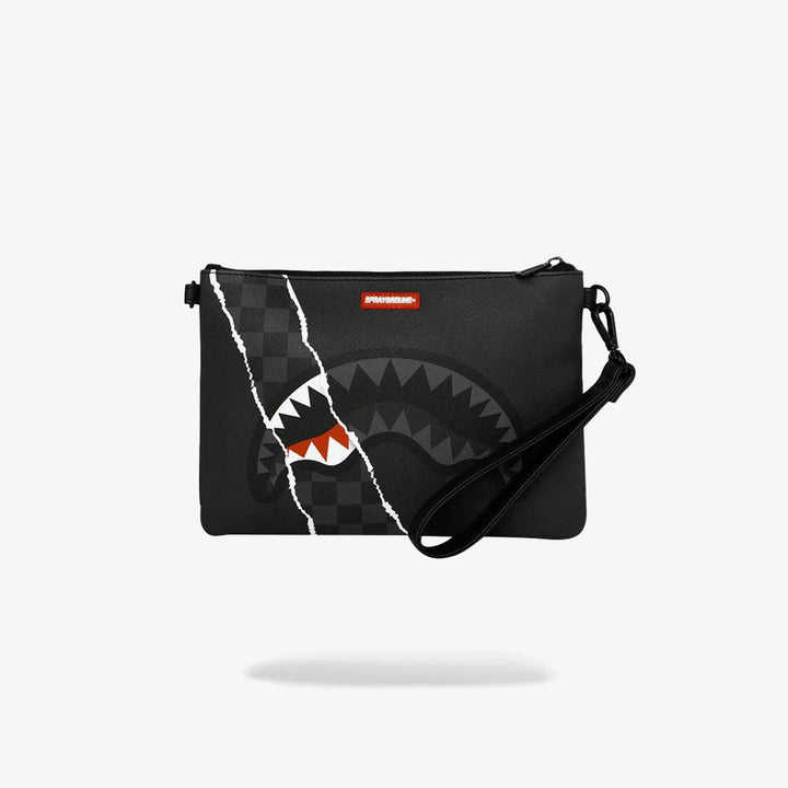 CENTER RIP REVEALING GRAY CHECK CROSSOVER CLUTCH
