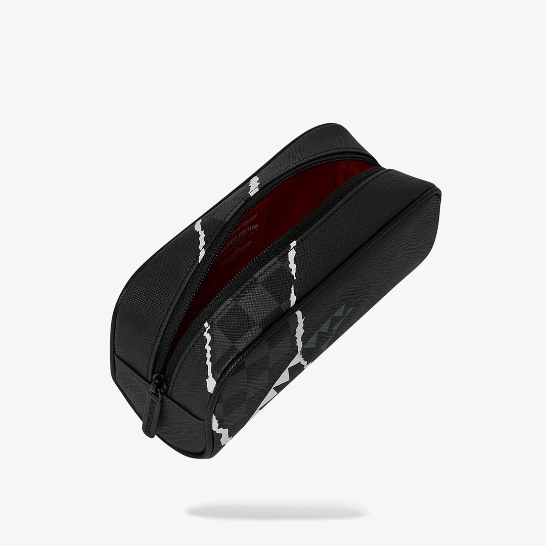 CENTER RIP REVEALING GRAY CHECK POUCH