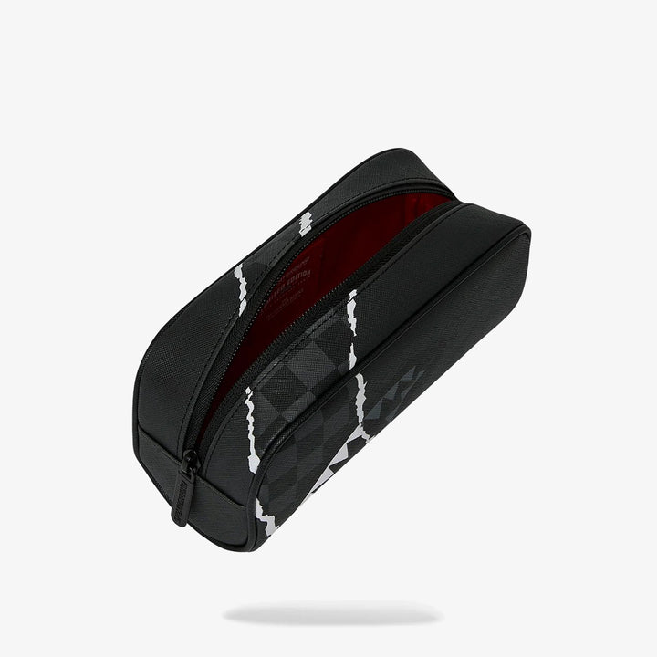 CENTER RIP REVEALING GRAY CHECK POUCH