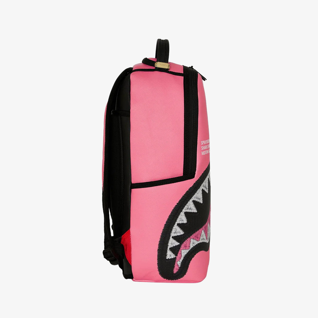 SHARK CENTRAL PINK EMBROIDERED SHARK BACKPACK