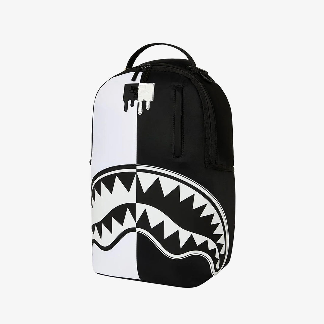 SHARK CENTRAL BLACK AND WHITE STENCIL BACKPACK
