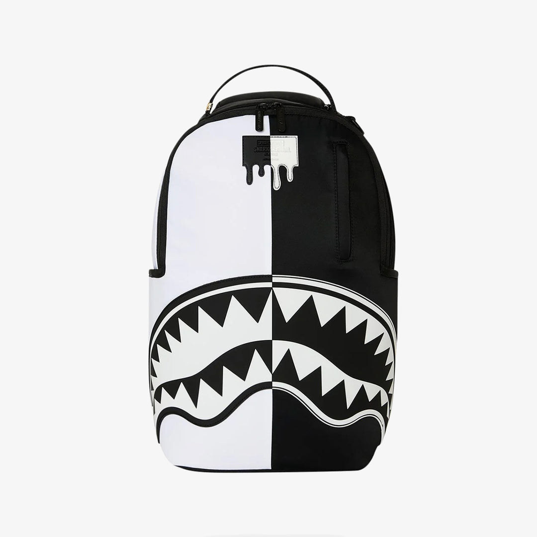 SHARK CENTRAL BLACK AND WHITE STENCIL BACKPACK