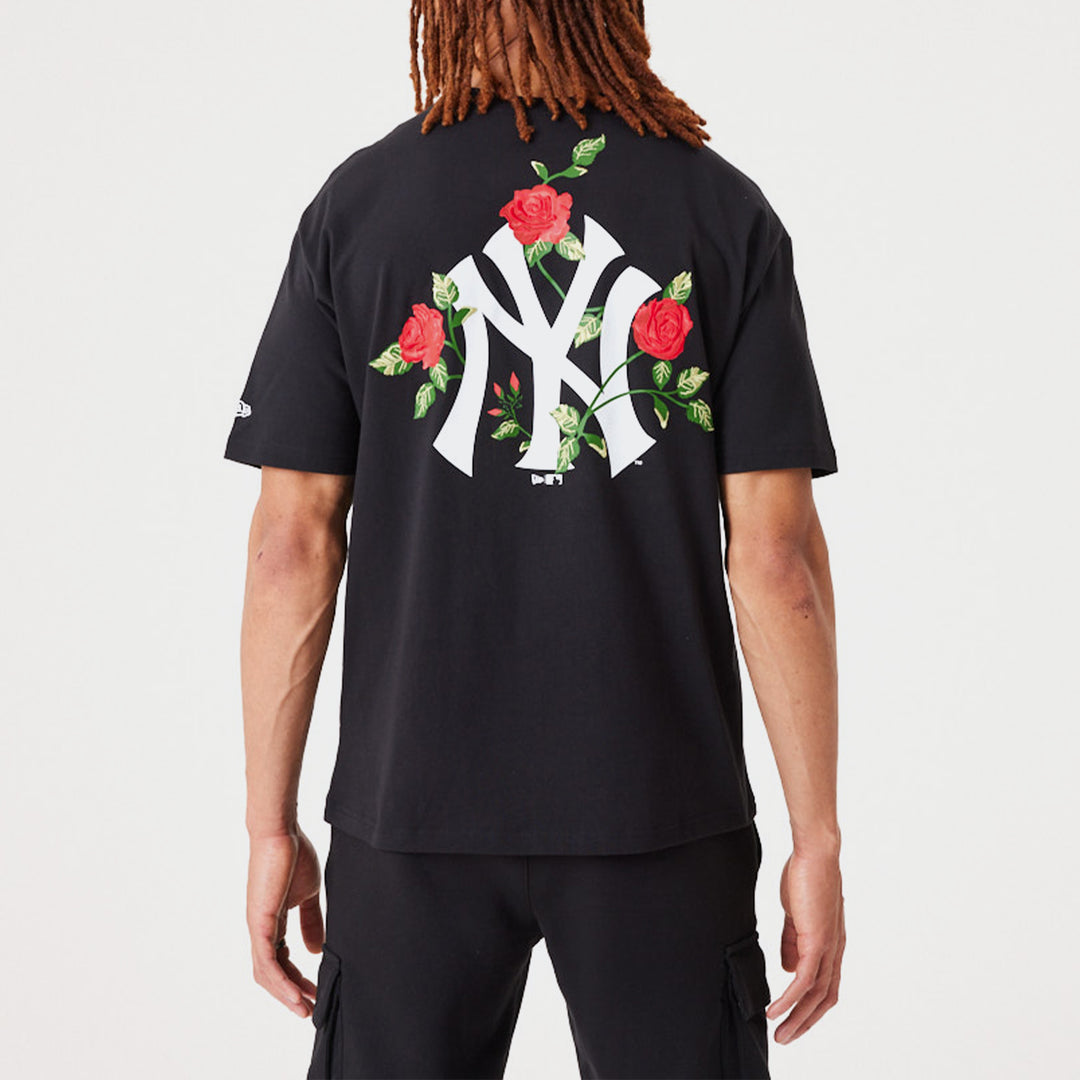 NEW ERA NEW YORK YANKEES MLB FLORAL GRAPHIC BLACK OVERSIZED T-SHIRT  60332266